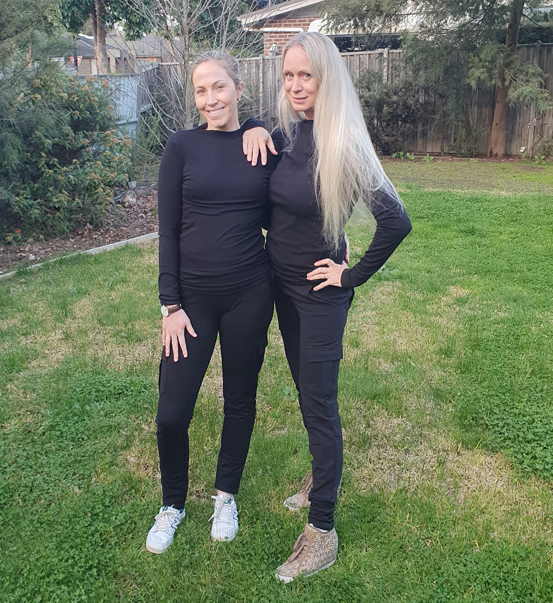 Slim Cargo Pants in black with extra long legs at 37' inner seam