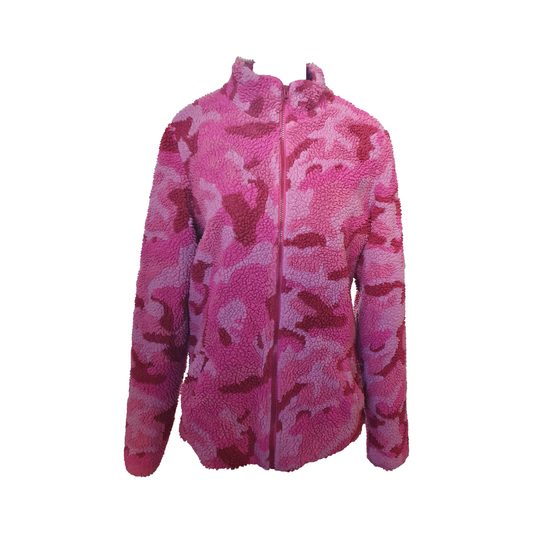 Dark Wash Pink Camo Fleece Jacket