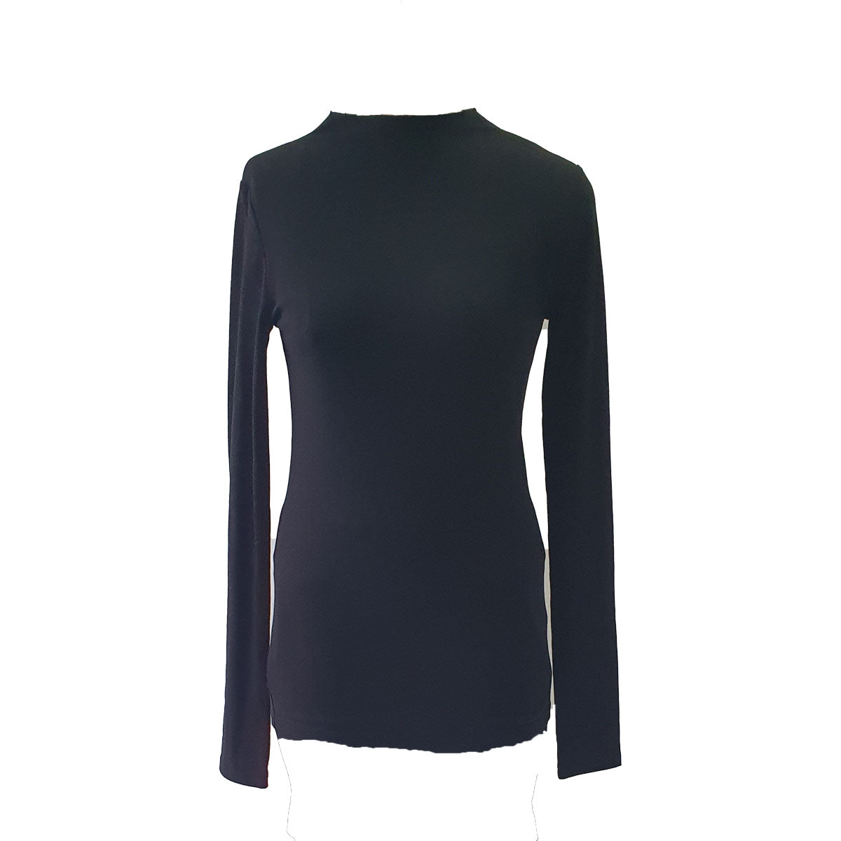 Black mock neck long sleeve top for tall girls