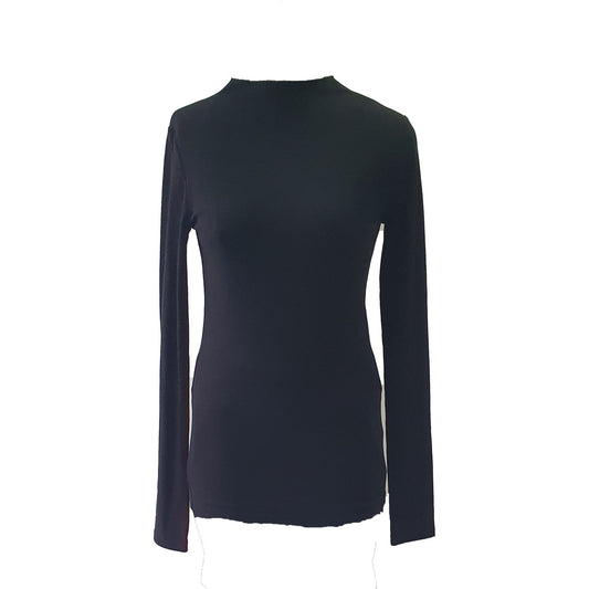 Black mock neck long sleeve top for tall girls