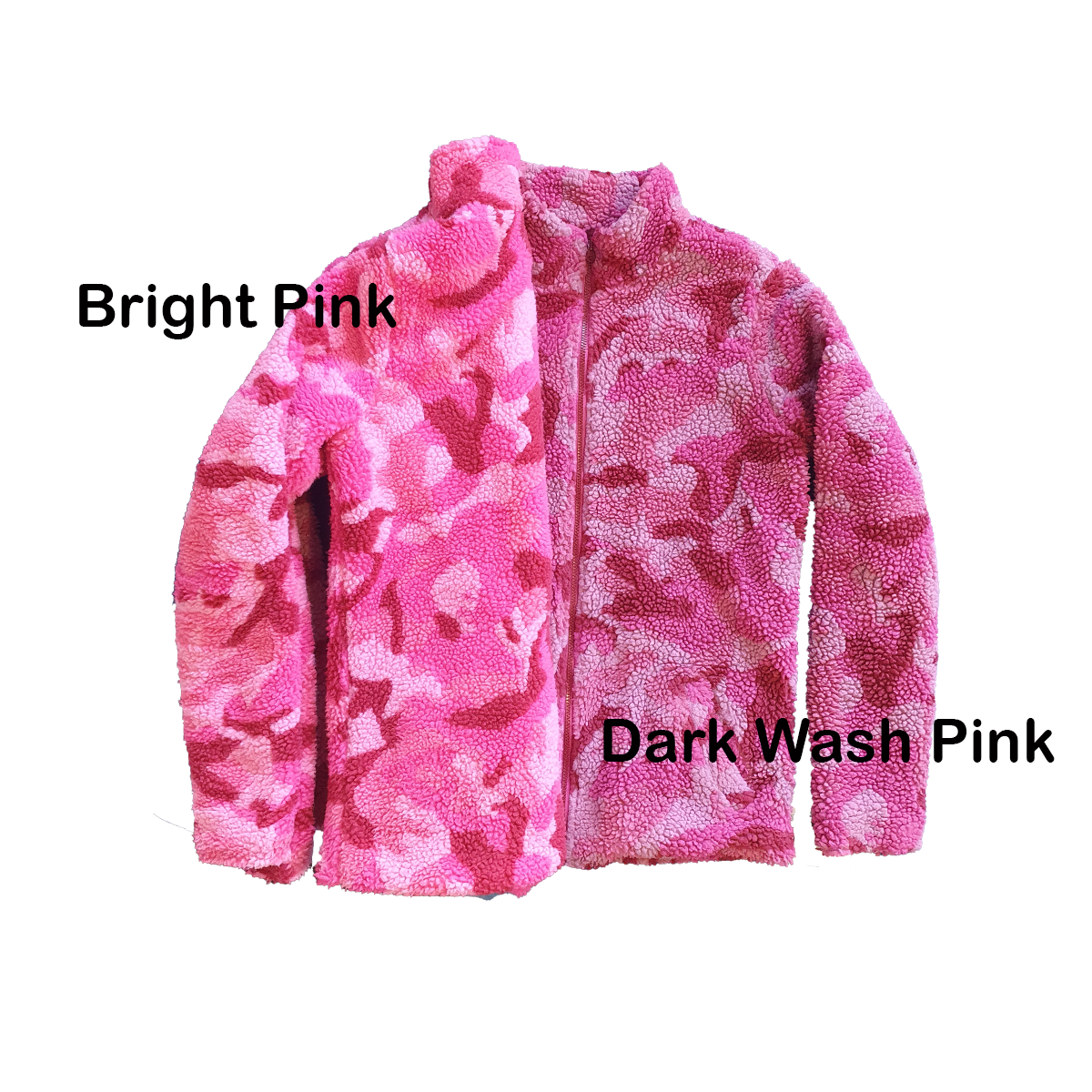 Dark Wash Pink Camo Fleece Jacket
