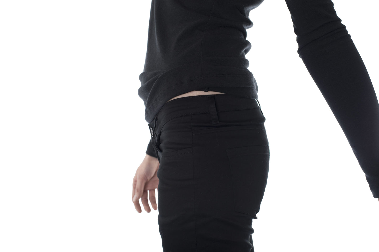 Black stretch sateen pant